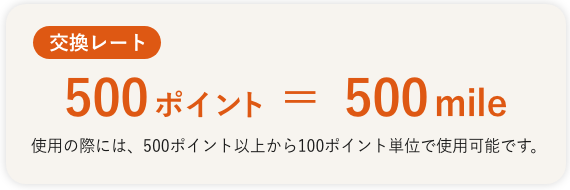 ポイントの交換レートについて